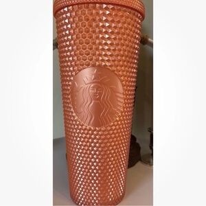 Starbucks | Studded Tumbler | 24oz Venti | Pearlized Orange Peach Bling Cold Cup